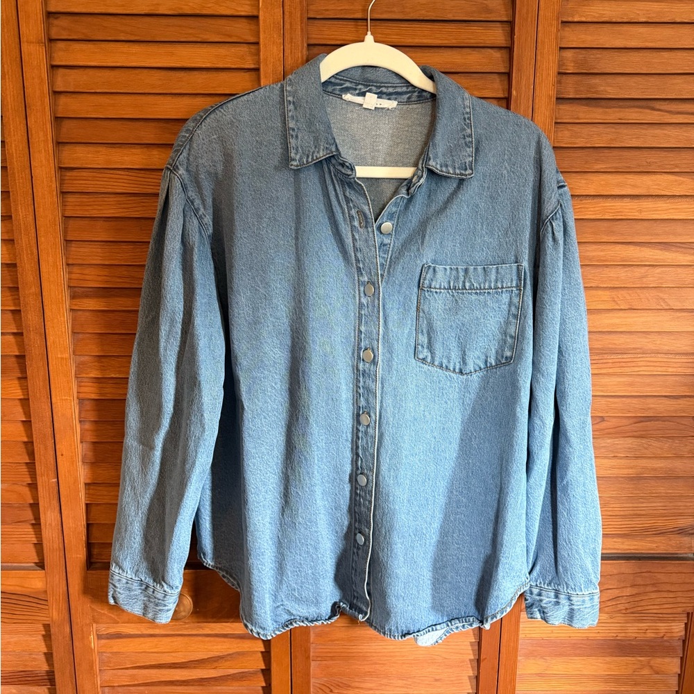 Women’s Denim Blue Button Down Shirt